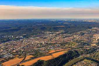 Photographie aérienne de Vue d'ensemble de la ville depuis le nord-est à Kaiserslautern dans le département Rhénanie-Palatinat, Allemagne