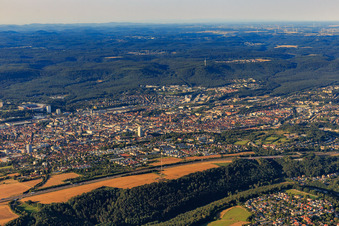 Photographie aérienne de Vue d'ensemble de la ville depuis le nord à Kaiserslautern dans le département Rhénanie-Palatinat, Allemagne