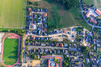 Vue aérienne de Petit champ à Amelinghausen dans le département Basse-Saxe, Allemagne