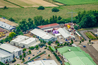 Vue aérienne de Zone industrielle Horstring Barthelsmühlring à le quartier Minderslachen in Kandel dans le département Rhénanie-Palatinat, Allemagne