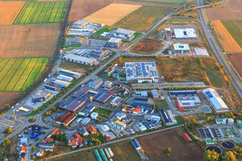 Vue aérienne de Zone industrielle de la vallée de Spire vue du sud à Rülzheim dans le département Rhénanie-Palatinat, Allemagne