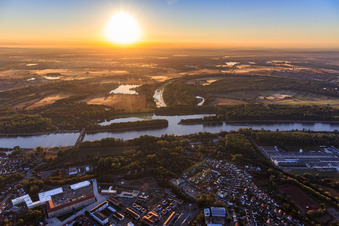 Vue aérienne de Russheimer Altrhein-Elisabethenwört à Germersheim dans le département Rhénanie-Palatinat, Allemagne