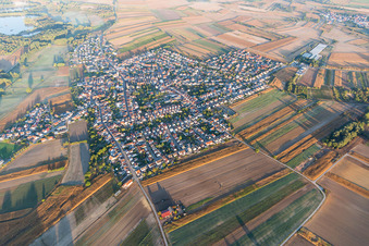 Quartier Mechtersheim in Römerberg dans le département Rhénanie-Palatinat, Allemagne depuis l'avion
