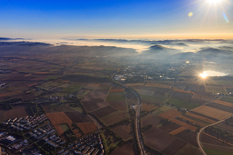 Vue aérienne de Vue sur l'Odenwald à Weinheim dans le département Bade-Wurtemberg, Allemagne