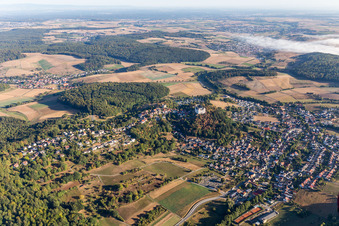 Vue aérienne de Château de Lichtenberg à le quartier Niedernhausen in Fischbachtal dans le département Hesse, Allemagne