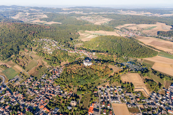 Enregistrement par drone de Château de Lichtenberg à le quartier Niedernhausen in Fischbachtal dans le département Hesse, Allemagne