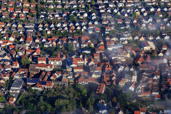 Vue aérienne de Rue des Sudètes à Groß-Bieberau dans le département Hesse, Allemagne