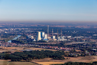 Vue aérienne de Grosskrotzenburg à Seligenstadt dans le département Hesse, Allemagne