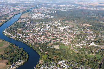 Vue aérienne de Quartier Kesselstadt in Hanau dans le département Hesse, Allemagne