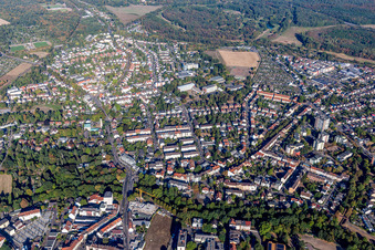 Vue aérienne de Vieille ville à le quartier Hanau-Altstadt in Hanau dans le département Hesse, Allemagne