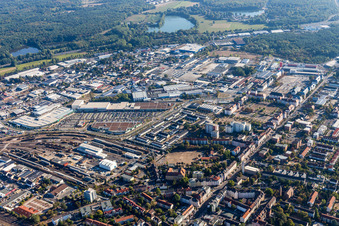 Photographie aérienne de Vieille ville à le quartier Hanau-Altstadt in Hanau dans le département Hesse, Allemagne