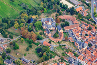 Vue aérienne de Château Büdingen à Büdingen dans le département Hesse, Allemagne