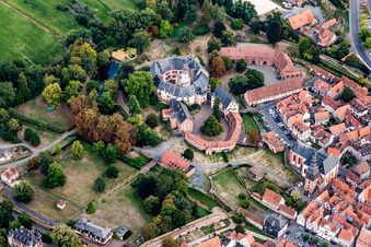 Vue aérienne de Château Büdingen à Büdingen dans le département Hesse, Allemagne