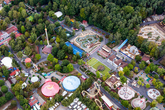 Vue d'oiseau de Base de loisirs - Parc d'attractions Freizeit-Land Geiselwind à Geiselwind dans le département Bavière, Allemagne