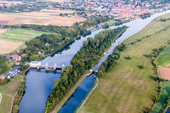 Photographie aérienne de Centrale électrique Wipfeld dans le Main à Wipfeld dans le département Bavière, Allemagne
