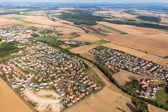 Vue aérienne de Werneck dans le département Bavière, Allemagne