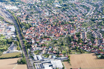 Quartier Lauda in Lauda-Königshofen dans le département Bade-Wurtemberg, Allemagne vue d'en haut