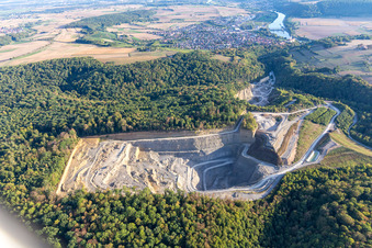 Vue aérienne de Carrière à Gundelsheim dans le département Bade-Wurtemberg, Allemagne