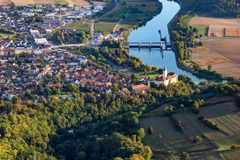 Photographie aérienne de Gundelsheim dans le département Bade-Wurtemberg, Allemagne