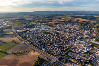 Vue aérienne de Sinsheim dans le département Bade-Wurtemberg, Allemagne