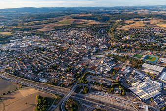 Vue aérienne de Du sud à Sinsheim dans le département Bade-Wurtemberg, Allemagne