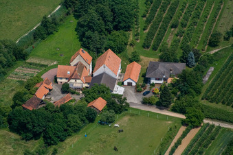 Vue aérienne de Moulin sur l'Erlenbach à Winden dans le département Rhénanie-Palatinat, Allemagne