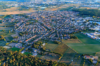 Vue aérienne de Vue d'ensemble de la ville depuis le nord à Forst dans le département Bade-Wurtemberg, Allemagne