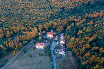Lobsann dans le département Bas Rhin, France depuis l'avion