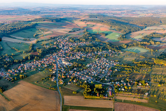 Vue aérienne de Gumbrechtshoffen dans le département Bas Rhin, France