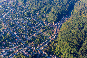 Vue aérienne de Ottersthal dans le département Bas Rhin, France