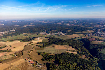 Vue aérienne de Vallée de Blies à le quartier Bierbach in Blieskastel dans le département Sarre, Allemagne