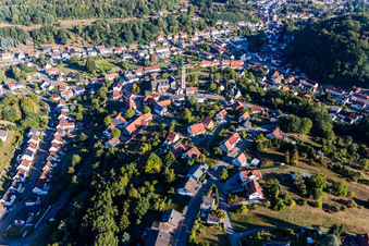 Vue aérienne de Jour de l'Assomption à le quartier Kirrberg in Homburg dans le département Sarre, Allemagne