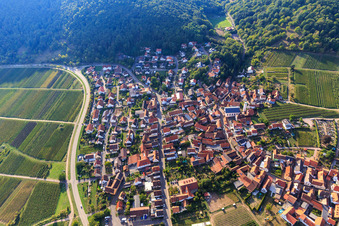 Vue aérienne de Vue d'ensemble du village depuis l'est à Eschbach dans le département Rhénanie-Palatinat, Allemagne