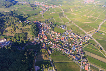 Photographie aérienne de Aperçu du village viticole entre les vignobles du sud à Gleisweiler dans le département Rhénanie-Palatinat, Allemagne