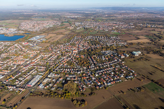 Vue aérienne de Quartier Bad Langenbrücken in Bad Schönborn dans le département Bade-Wurtemberg, Allemagne