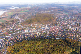 Vue aérienne de Mosbach dans le département Bade-Wurtemberg, Allemagne