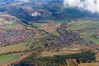 Vue aérienne de Devant la carrière Werbach à Werbach dans le département Bade-Wurtemberg, Allemagne