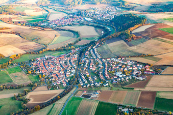 Vue aérienne de Quartier Stetten in Karlstadt am Main dans le département Bavière, Allemagne