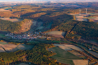 Vue oblique de Quartier Binsfeld in Arnstein dans le département Bavière, Allemagne