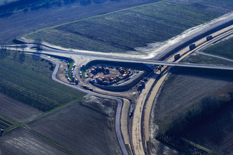 Photographie aérienne de Chantier de construction de la rocade de la B38 à Impflingen dans le département Rhénanie-Palatinat, Allemagne