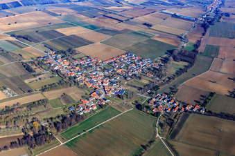 Vue aérienne de Vue du village en hiver depuis le sud-ouest à Steinfeld dans le département Rhénanie-Palatinat, Allemagne