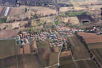Vue aérienne de Champs agricoles et terres agricoles à Hergersweiler dans le département Rhénanie-Palatinat, Allemagne