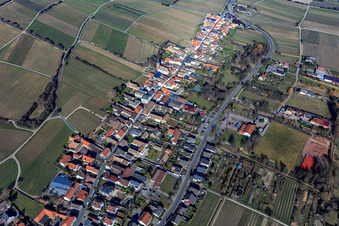 Vue aérienne de Route des vins et contournement Im Stift à Forst an der Weinstraße dans le département Rhénanie-Palatinat, Allemagne