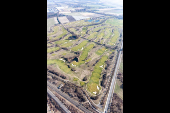 Vue oblique de Parcours de golf de Kurpfalz à Limburgerhof dans le département Rhénanie-Palatinat, Allemagne