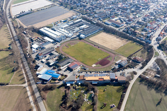 Vue aérienne de SV Altlußheim à Altlußheim dans le département Bade-Wurtemberg, Allemagne