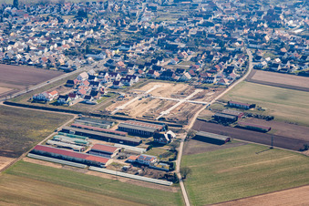 Vue aérienne de Nouvelle zone de développement Am Zwischenweg en cours de développement à Hördt dans le département Rhénanie-Palatinat, Allemagne