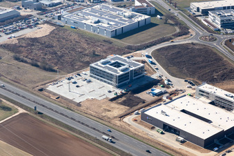 Vue oblique de Zone industrielle Nord à Rülzheim dans le département Rhénanie-Palatinat, Allemagne