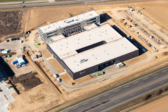 Zone industrielle Nord à Rülzheim dans le département Rhénanie-Palatinat, Allemagne vue d'en haut