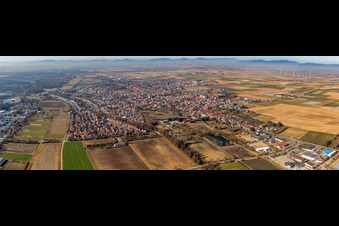 Vue aérienne de Perspective panoramique (Palatinat) à Herxheim bei Landau dans le département Rhénanie-Palatinat, Allemagne