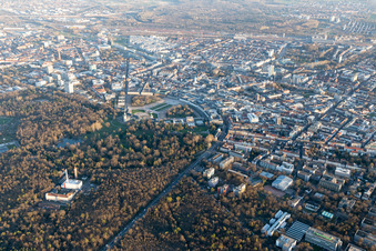 Vue aérienne de Allée Willy Brandt, Cercle à le quartier Innenstadt-West in Karlsruhe dans le département Bade-Wurtemberg, Allemagne